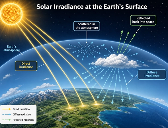 direct and diffuse irradiance