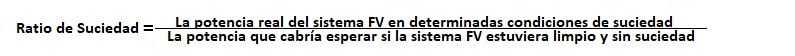 Fórmula del ratio de suciedad