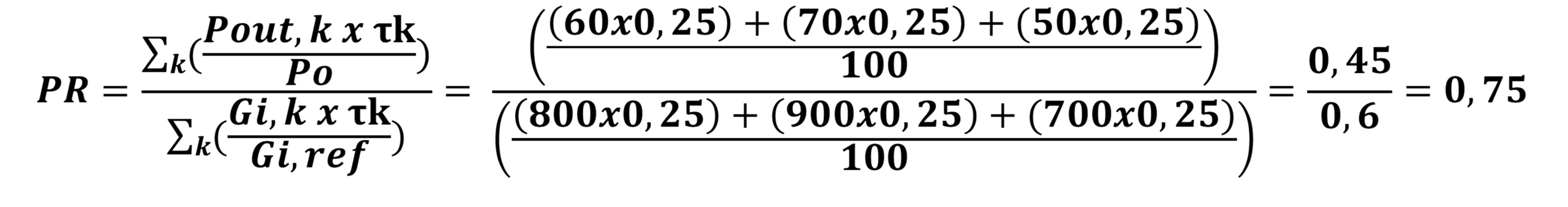 Example of PR Calculation