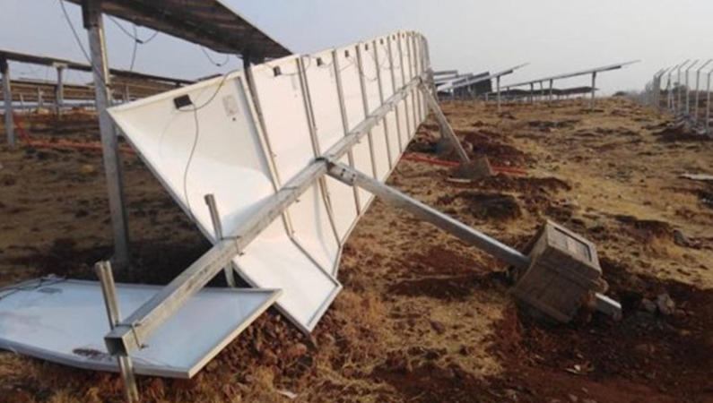 Support Structures for PV Panels Damaged by Storm Winds