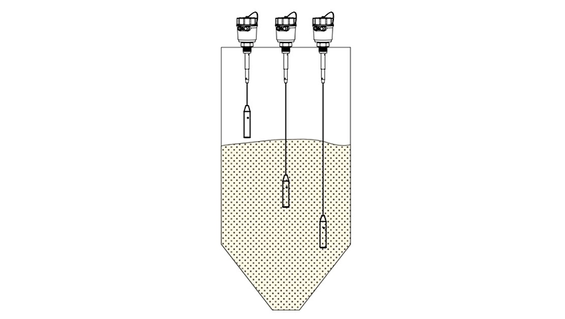 Silo sensors with different ropes